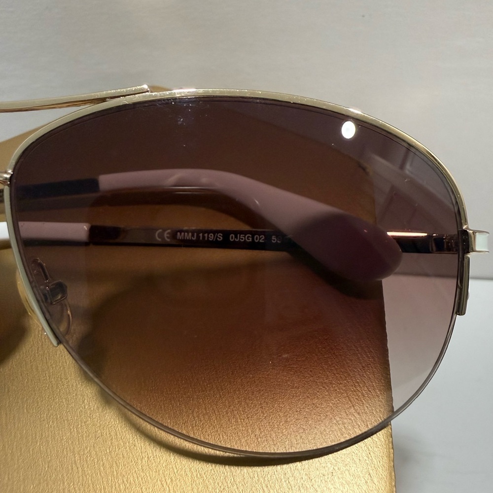 Marc by Marc Jacobs Women’s Rimless Aviators MMJ 119/S - Gold /White - Picture 9 of 15